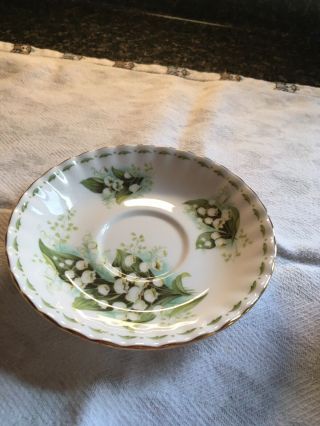 ROYAL ALBERT FLOWER OF THE MONTH - MAY LILY OF THE VALLEY CUP SAUCER BONE CHINA 3