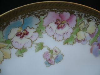 Vintage Haviland & Co Limoges France,  Hand Painted Dropped Pansy Plate