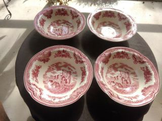 Set Of 4 Johnson Brothers Old Britian Castles Made In England Cereal Salad Bowls
