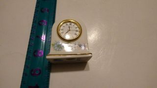 Aynsley Fine English Bone China Small Clock Made In England Blue Flower