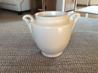 Arts & Crafts Weller 2 Handle Pottery Vase Creamy White Ivory
