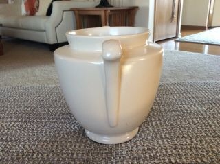 Arts & Crafts Weller 2 handle Pottery Vase creamy white ivory 2