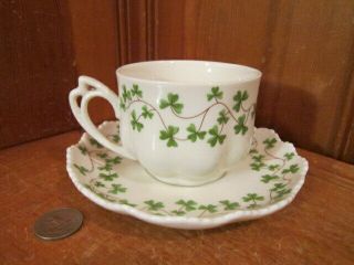 Shannon Irish Shamrock Porcelain Tea Cup Saucer Bone China Clover Scalloped