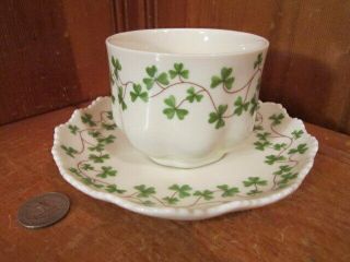Shannon Irish Shamrock Porcelain Tea Cup Saucer Bone China Clover Scalloped 2