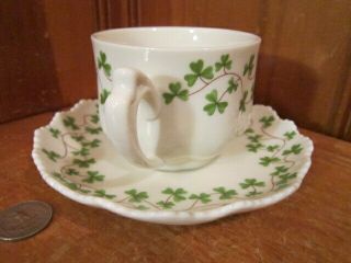 Shannon Irish Shamrock Porcelain Tea Cup Saucer Bone China Clover Scalloped 4