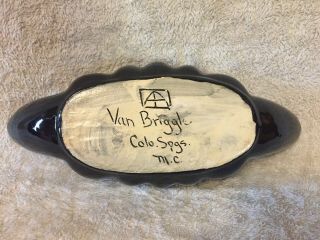 Van Briggle Signed Colorado Springs Black Pottery Planter Bowl Frog 4