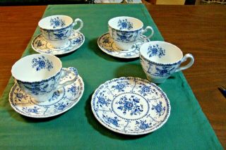 Set Of 4 Johnson Bros.  Indies Cups & Saucers