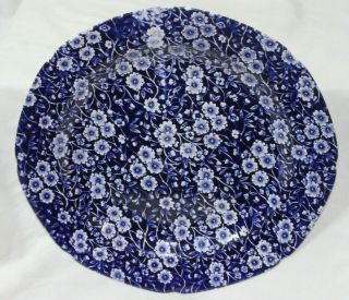 Vintage Dinner Plate Crownford Blue Calico Staffordshire China Chintz
