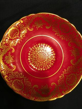 Red Gold Ornate Paragon Tea Cup and Saucer 4