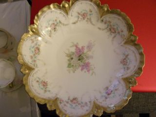 Rs Prussia Flowers And Gold Trim Candy Dish / Bowl