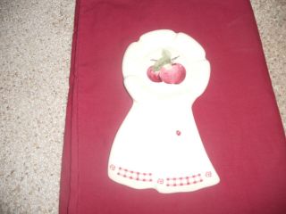 Pfaltzgraff Delicious Pattern Spoon Rest,  Red And Apple Design