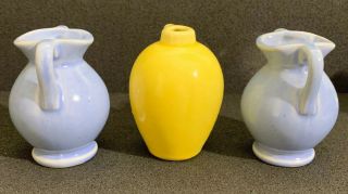 Shawnee Pottery Miniature (3) Jug and Two Handled Vases Vintage 1930’s / 40’s 2
