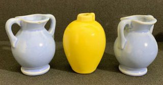 Shawnee Pottery Miniature (3) Jug and Two Handled Vases Vintage 1930’s / 40’s 3