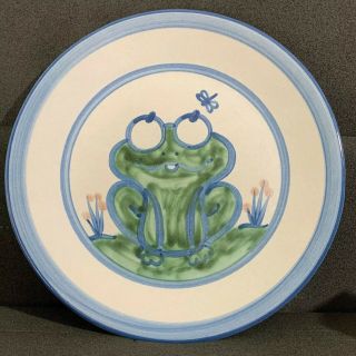 M.  A.  Hadley Pottery - Hand Painted Frog Dinner Plate 11”