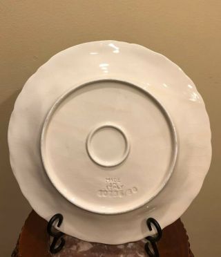 Vintage White Dinner Plate 10 1/2” Rim With Grapes Made In Italy 2