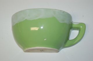Vintage Wall Pocket 5 1/2 " Wide X 2 3/4 " Tall - Green Coffee Cup Marked Japan