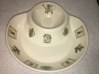 Pfaltzgraff Naturewood Pattern Chip And Dip Bowl Made In Usa