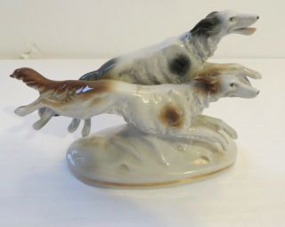 Greyhound Dogs Racing Porcelain Group By Erphila Germany