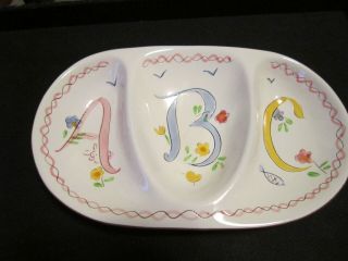 Vintage Stangl Abc Kiddieware Divided Childs Dish -