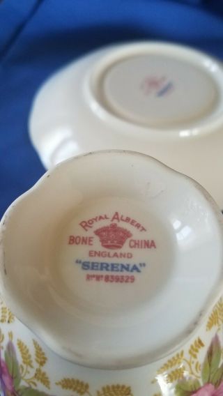 Vintage Royal Albert Bone China Cup and Saucer in Serena Pattern 5