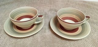 Susie Cooper Wedding Band Teacups And Saucers (2)