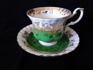 Royal Albert " Regal Series " Green Teacup And Saucer