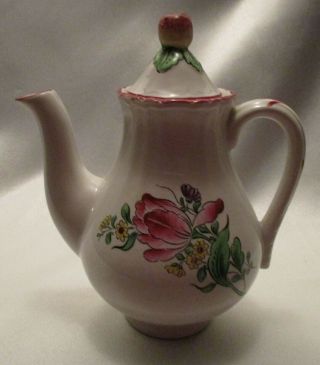 K&g Luneville France Old Strasbourg Tulip Design Teapot For One Apple Finial H.  P