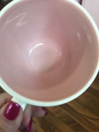 Vintage MCM Teacup Coffee Cup Saucer Pink Aqua White Atomic Era 2