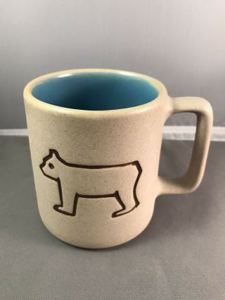 Pigeon Forge Pottery Cup/mug Stoneware - Bear Blue Interior