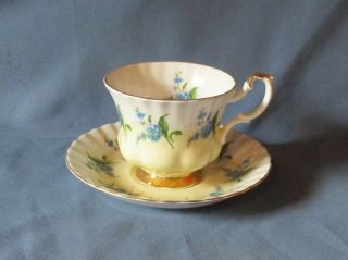 Vintage Royal Albert England Bone China Forget Me Not Pattern Tea Cup & Saucer