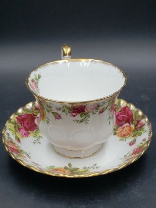 Royal Albert Old Country Roses Footed Tea Cup & Saucer Set England 2