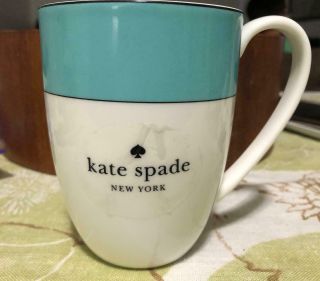 Kate Spade York By Lenox Rutherford Circle Turquoise Mug 14 Ounce Porcelain