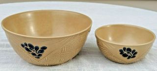 Pfaltzgraff Folk Art Small & Medium Bowl Country Decor Stoneware 1.  5 & 5 Cups