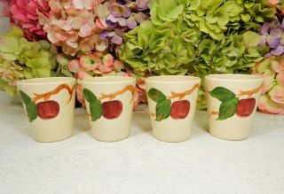 4 Franciscan Pottery Tumblers Apple