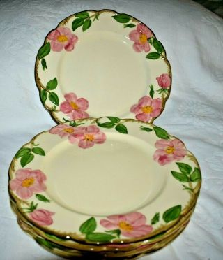 Vintage Franciscan Desert Rose Dinner Plates Set Of 5 California Usa 10 1/2 "