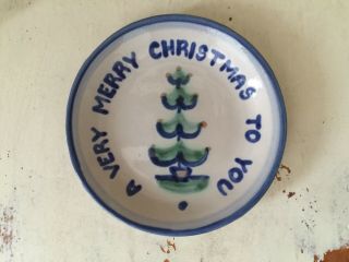 M.  A.  Hadley Pottery Coaster " A Very Merry Christmas To You " 4 1/4 " Round