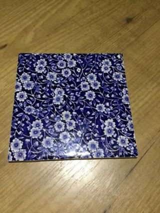 Calico Blue 6 " Tile / Trivet,  Crownford Staffordshire England