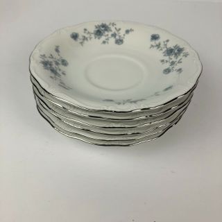 Set 6 Johann Haviland Blue Garland Saucers Flower Plates Dishes