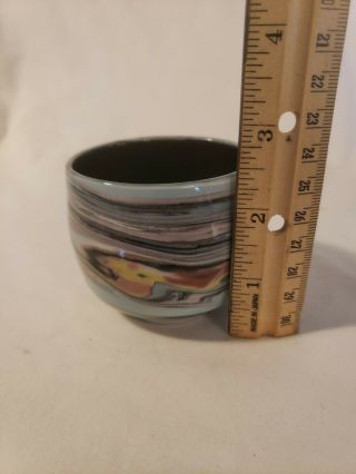 Signed Small Art Pottery Cup Hand Turned Signed Small Cup Vase Mug 5