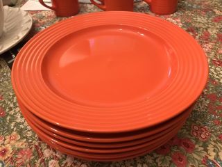 6 Royal Norfolk Santa Fe Dinner Plates And 4 Mugs Orange