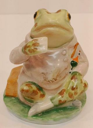 Vintage Beatrix Potter " Mr.  Jeremy Fisher " Frog Figurine F.  Warne Co.  Beswick Uk