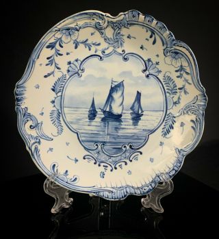 19th C.  Antique Delft Royal Bonn Plate Signed By Franz Anton Mehlem Bonn Germany