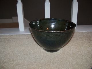 Handmade Pottery Stoneware Artisan Hand Thrown Earthtone Bowl Blue