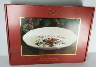 Lenox Winter Greetings Bless This Home Christmas Tray