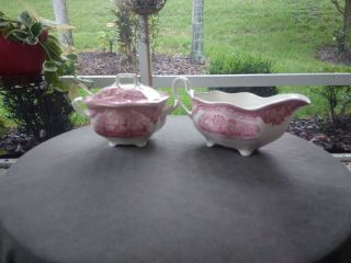 Johnson Brothers Old Britian Castles Made In England Creamer And Sugar Set W Lid