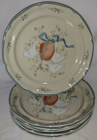 Vintage International Tableworks Stoneware Marmalade Geese Large Plates