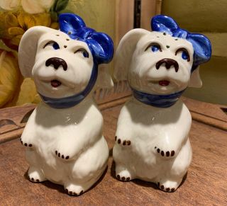 Vintage Shawnee Mugsy Dogs With Toothache Large 5 " Salt & Pepper Shakers
