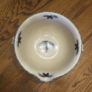 Home and Garden Party Northwoods Pine Cone Stoneware Mixing Bowl Spout Handles 4