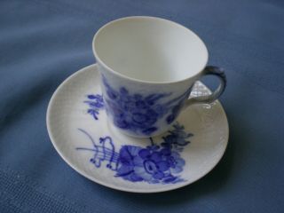 Royal Copenhagen Blue Flower Tea Cup And Saucer Denmark 1546