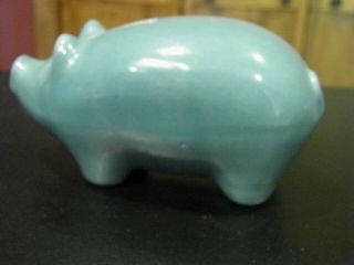 Vingtage Teal Piggy Bank Bybee Pottery Kentucky